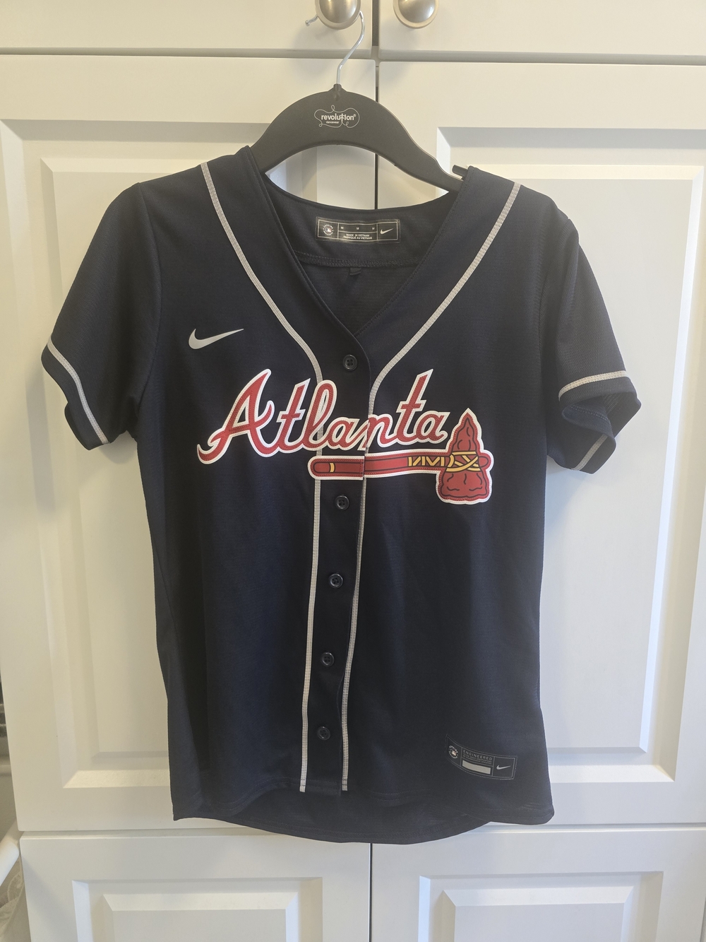 Nike MLB Women's Atlanta Braves Navy Alternate Replica Player Jersey Medium